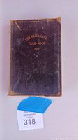 Front cover of The Britannica Year-Book 1913 showing gold embossed title on worn black cover with visible edge wear.