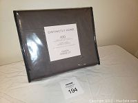 Duvet cover in original packaging showing brand and 400 thread count information