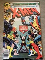 Front cover of The Uncanny X-Men #100 lying flat on textured surface