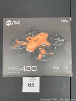 Box of Holy Stone HS420 mini drone showing product image and branding