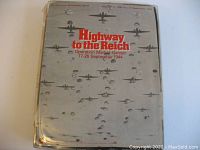 Front cover of 1977 Highway to the Reich board game showing WWII airborne drop graphic and title.