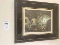 Framed overall view of the artwork titled "The Warriner" by G. Morland with a label visible.