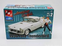 Box front showing the AMT ERTL 1956 Ford Thunderbird model kit art.