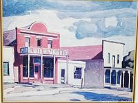 Detailed view of the artwork showing color palette and style representing the Kleinburg scene.