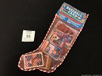 Photo shows the baseball card Christmas stocking packaging with the cardboard header indicating the contents and branding.