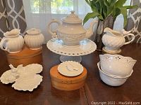 Full lot display showing all teaware items on table