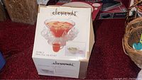 Photo of boxed Elements 20-piece punch bowl set with images of punch bowl and cups