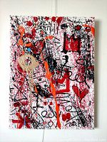Front view of painting against white wall