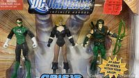 Green Lantern, Black Canary, Green Arrow figures in original blister card packaging from DC Universe Infinite Heroes Crisis Series Three Pack 5