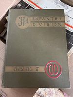 Front cover of '31st Infantry Division World War II' official history book in olive green with gold and red lettering.