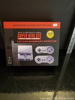 Front view of original Super Mini Classic SFC TV game system box showing 400 built-in games