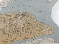 Close-up view of Halifax Harbour area, showing detailed streets and landmarks such as the Citadel and Fort Needham.