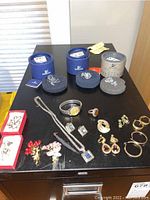 Full overview of all items on black surface