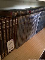 Bookshelves with blue and brown hardcover Time-Life series including The Rangers, The Railroaders, and The Seafarers
