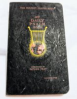Front cover of My Daily Psalm Book showing title, illustration of golden lyre, and arrangement credit to Father Frey.