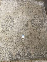 Full view of rectangular area rug showing overall pattern and color.