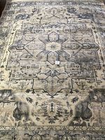 Full top view of the Logan area rug showing the entire pattern and design