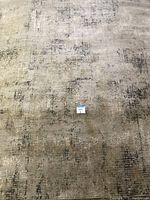 Full view of the neutral area rug showing the overall pattern and color variation