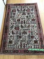 Top view of the entire rug showing full pattern and colors.