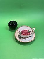 Cup and saucer side view showing overall set profile