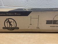 Box detailing good condition and branding for Go Sports Get Low Limbo set with carrying case.