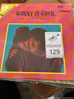 Sonny & Cher 2-record vinyl album "At Their Best" with pink and orange cover.