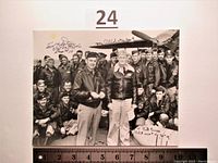 Full front view of the signed 10x8 photo with crew members of Doolittle Raid and autographs visible.