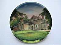 Plate featuring the Washington Headquarters at Valley Forge with detailed scene and American flag.