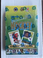 Front of sealed box of 1991-92 O-Pee-Chee Premier Hockey cards with visible branding and card images.