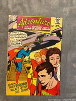 Front cover of Adventure Comics #371 showing Superboy and Legion of Super-Heroes with vintage style illustration.