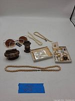 Full lot overview with all items visible on a plain white background under studio lighting