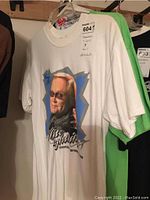 White George Jones 'White Lightning Tennessee Spring Water' T-shirt, size L, heavily worn condition.