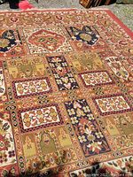 Full view of rug showing overall pattern and color palette