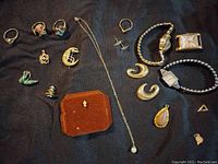 Overview of all lot contents on black background