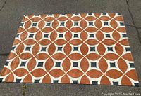 Full view of the nuLOOM Cine pile tufted rug laid flat showing geometric pattern