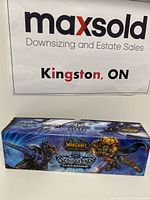 Front and top view of the World of Warcraft Scourgewar Epic Collection box showing character artwork and logos