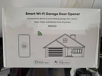 Front side of the box showing product name, device purpose, model number, and compatibility with Amazon Alexa and Google Assistant.