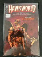 Front cover of Hawkworld Book One Flashzone comic book showing detailed art of character with wings and weaponry