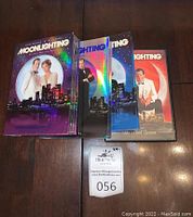 Five Moonlighting DVD box sets arranged side by side