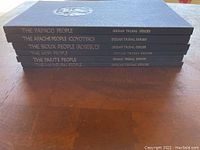Stack of six books displaying titles and series on spines: The Papago People, The Apache People (Coyotero), The Sioux People (Rosebud), The Hopi People, The Paiute People, The Havasupai People.
