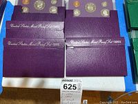 Five US Mint Proof Coin Sets in original purple folders labeled 1992 and 1993