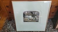 Framed limited edition etching artwork showing the full piece including mat and frame.