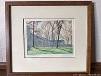 Framed artwork 'High Rising' by Nicholas Hornyansky, showing overall view of the print and frame.