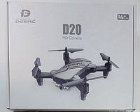 Box with image and model name of Deerc D20 HD camera drone