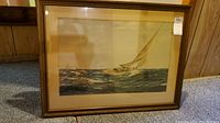 Framed print 'Gypsy Moth' showing sailboat on ocean