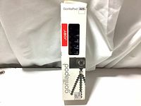 Front of retail box showing Joby GorillaPod 325 branding and image of flexible tripod with camera attached.