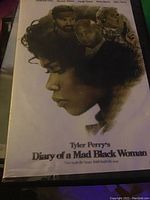 Tyler Perry's Diary of a Mad Black Woman DVD case with face close-up and additional actors shown