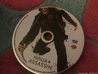 DVD disc of the movie Ninja Assassin showing the disc artwork and title.