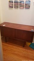 Front view of entire credenza against wall