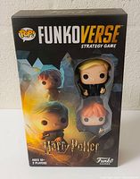 Box of Harry Potter Funkoverse Strategy Game with three pop figure characters visible through the window.